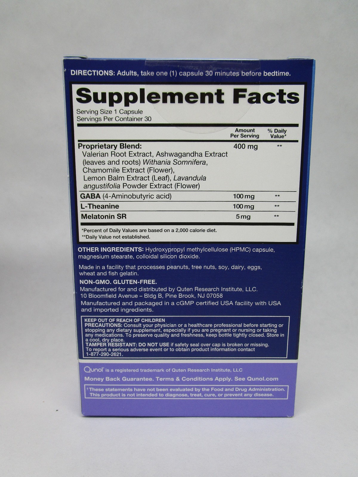 Qunol Sleep Support 5 in 1 Melatonin Ashwagandha GABA Valerian L-Theanine 60 Ct