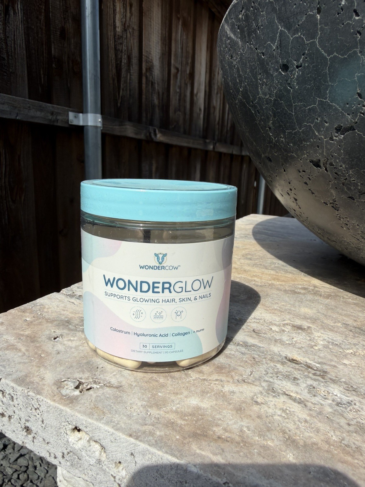 WonderCow WonderGlow Colostrum Collagen Hyaluronic Acid Skin Supplement 90ct