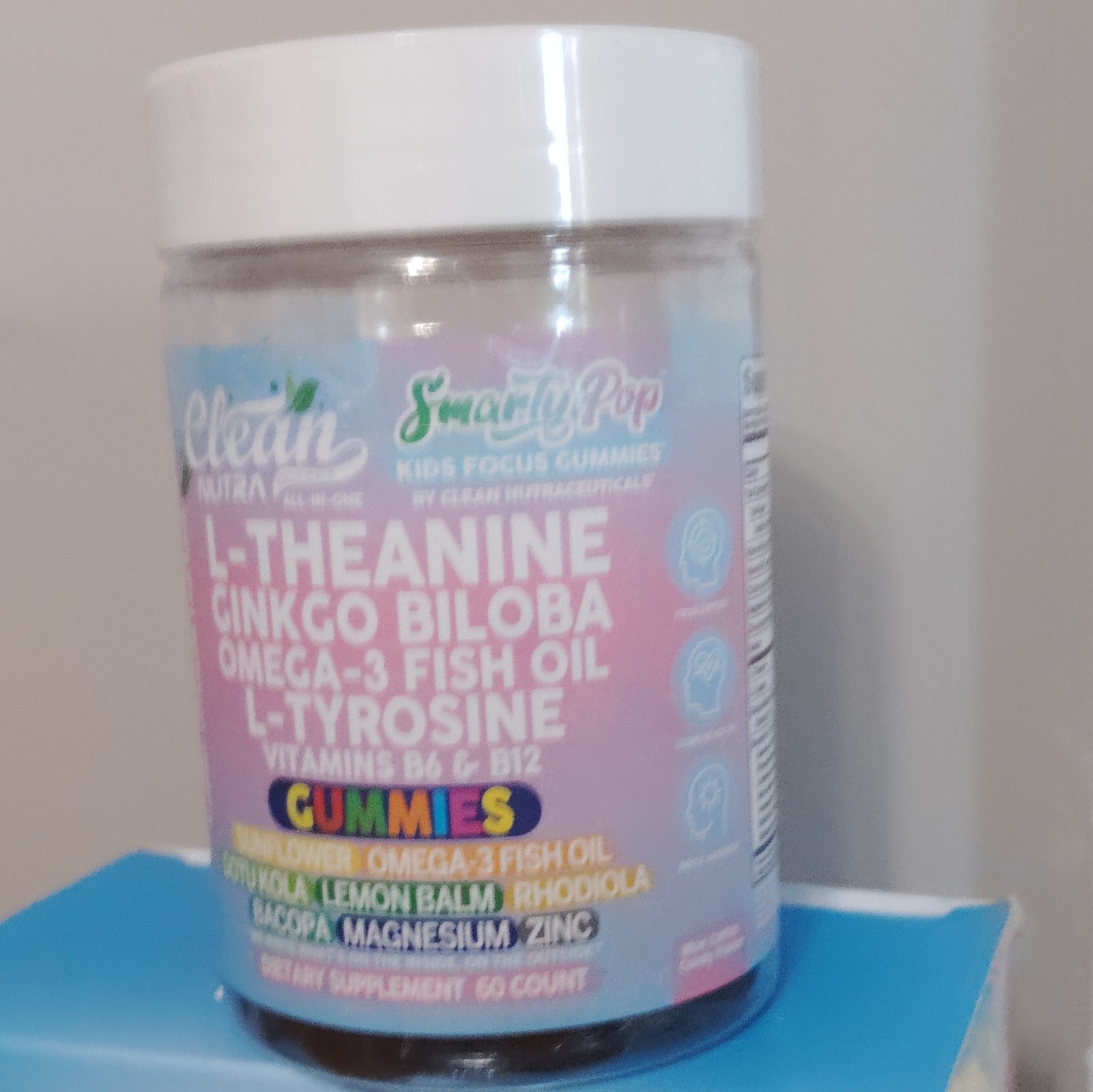 Clean Nutraceuticals SmartPop Kids Focus Gummies L-Theanine + Ginkgo 60 ct