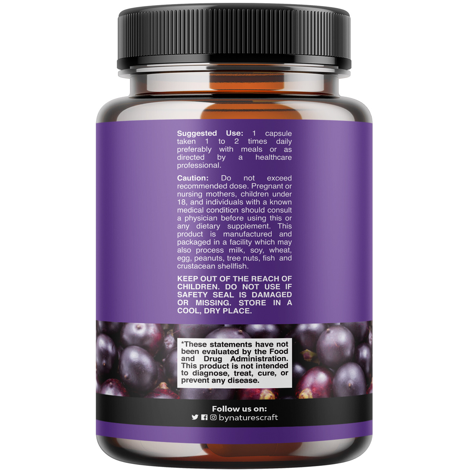 Acai Berry Antioxidant Support Weight Loss Supplement for Women and Men 60ct
