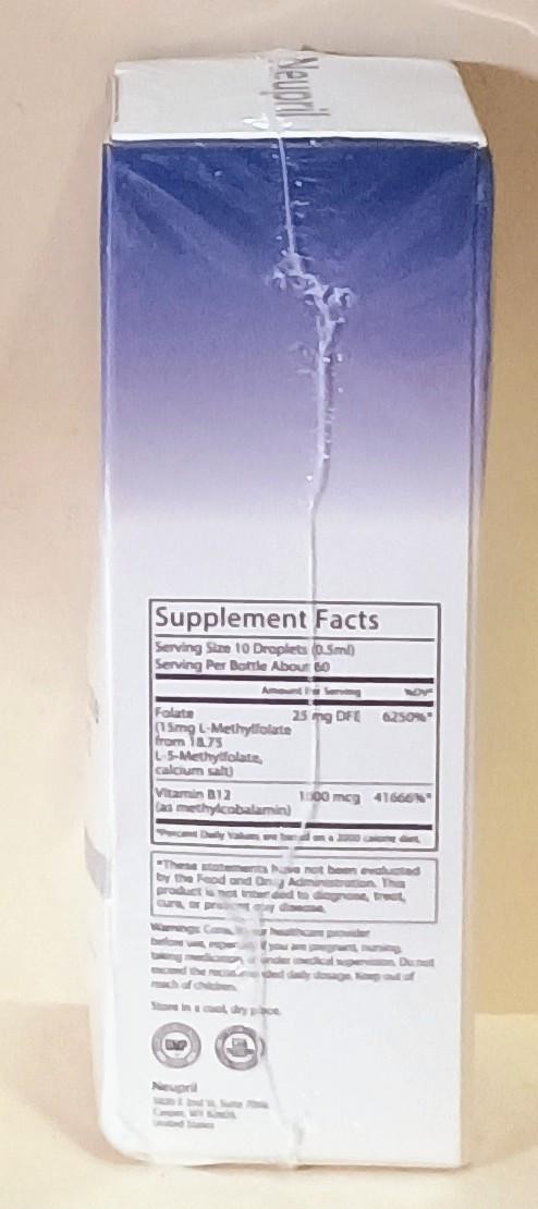 Neupril L-Methylfolate + Methyl-B12 Drops 15mg Berry 1oz Exp 11/2027