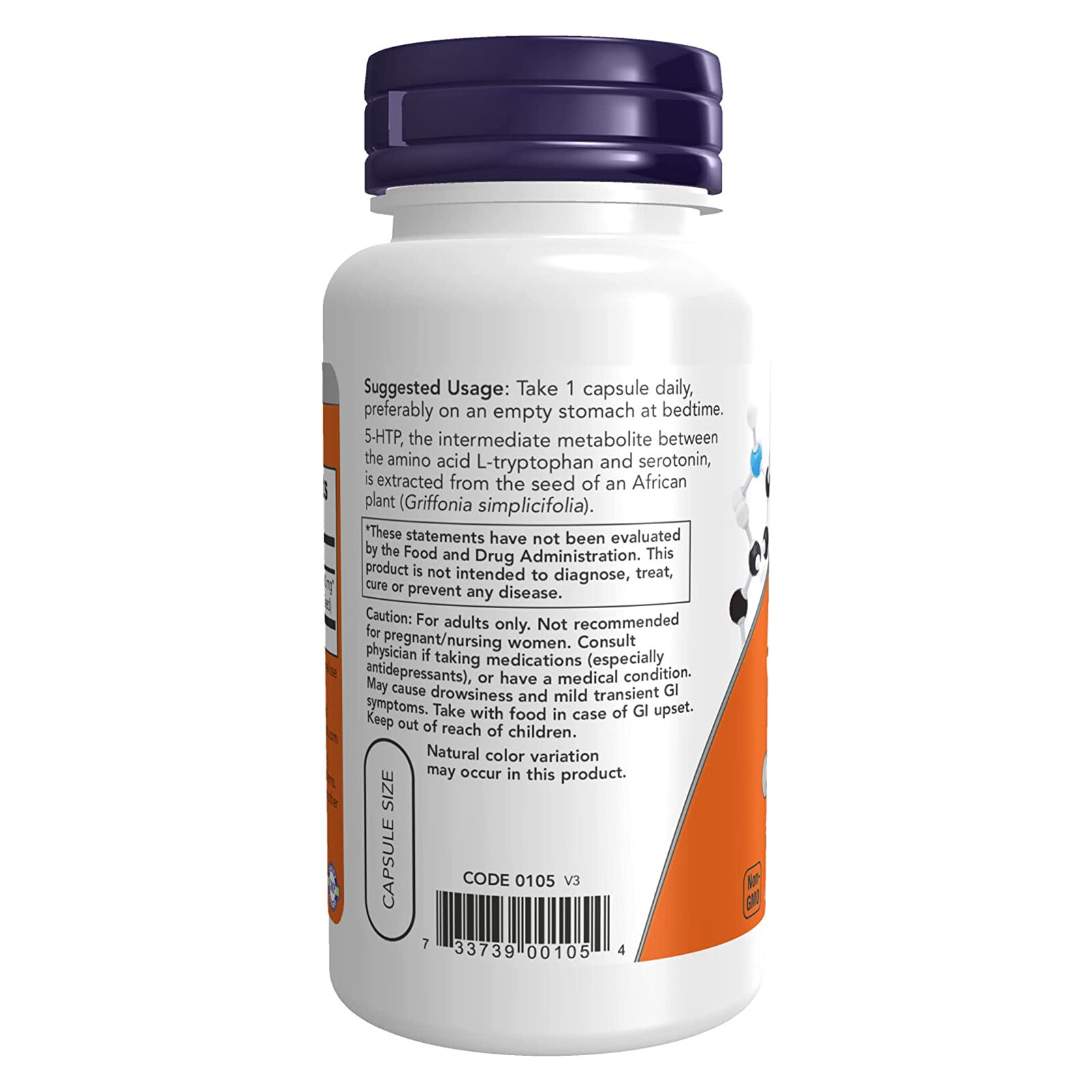 2 x NOW 5 HTP 5 hydroxytryptophan 100 mg Neurotransmitter Support 60 Veg Caps