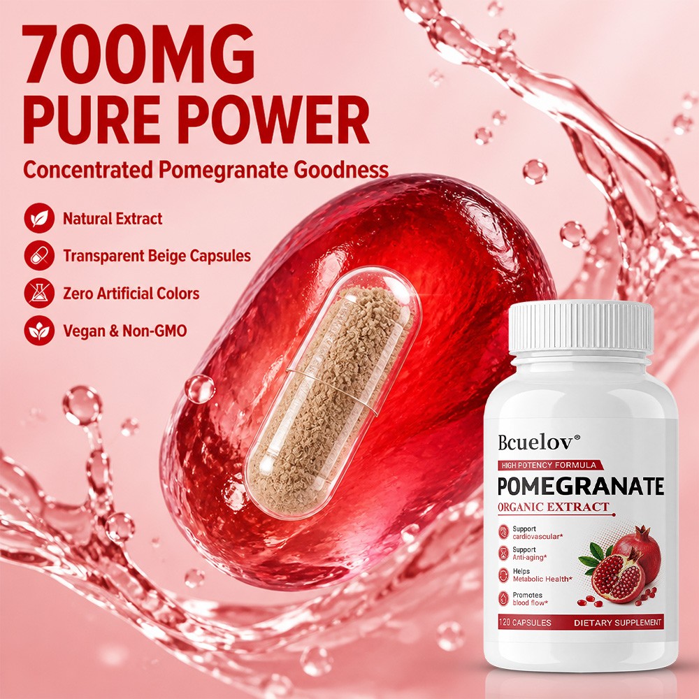Pomegranate Extract 700mg Per Serving 30-120 Vegetable Capsules Gluten-Free