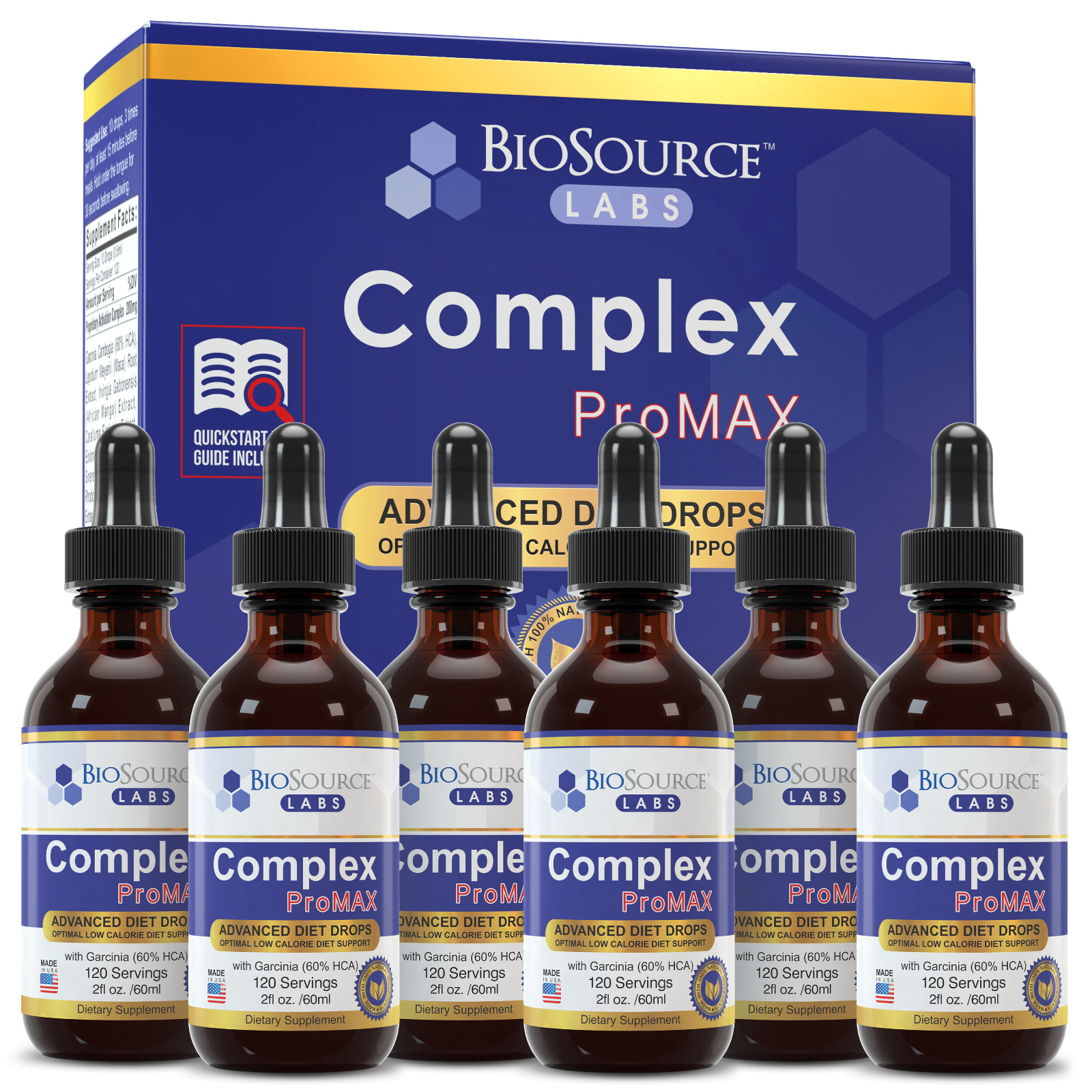 BioSource Labs Complex ProMAX Premium Diet Drops – 2 oz Bottle 6-Pack