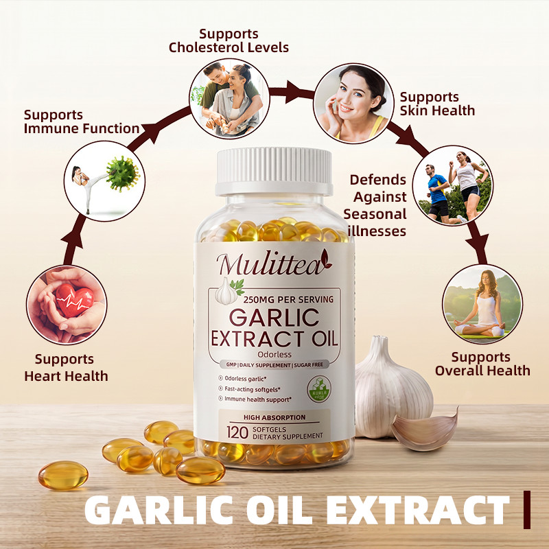 2x Garlic Extract Oil Cholesterol Health Support Antioxidant 120 Softgels