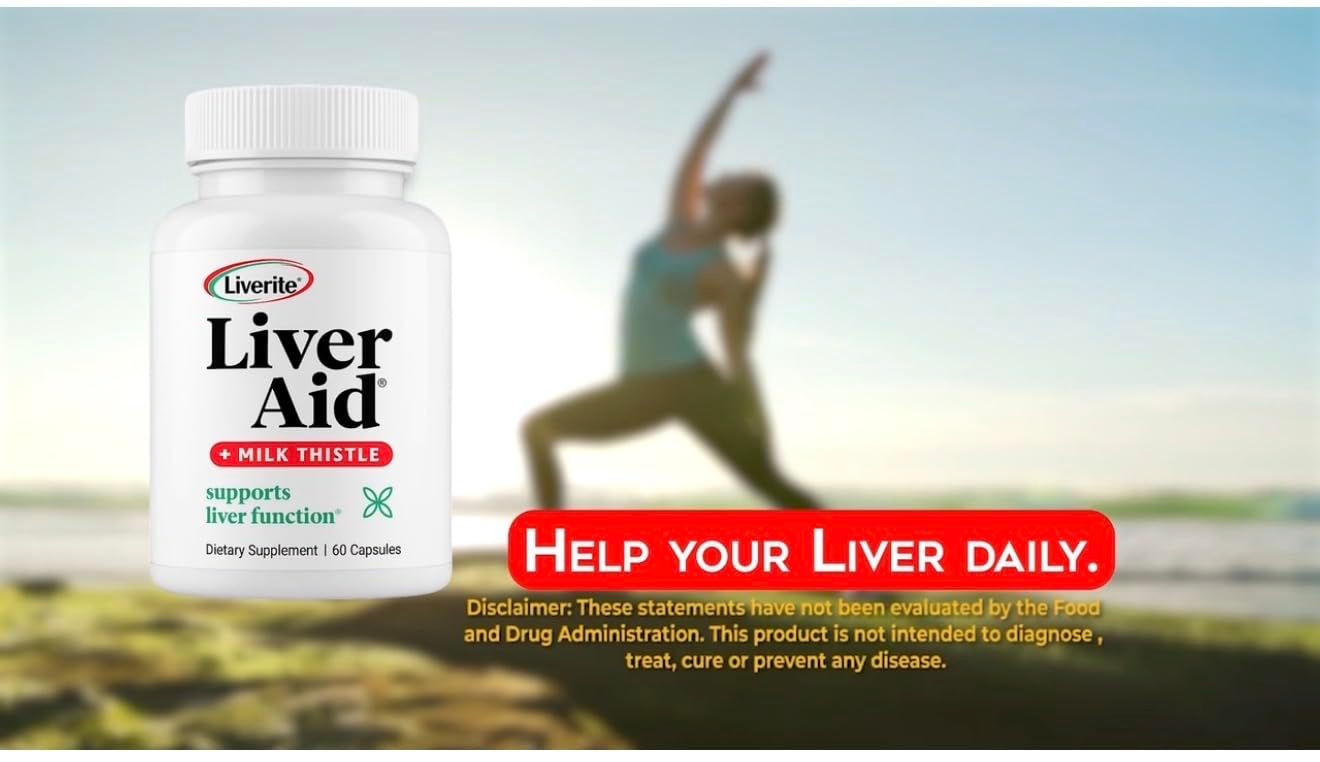 LIVERITE Liver Aid with Milk Thistle 150 150 Count (Pack of 1), Brown