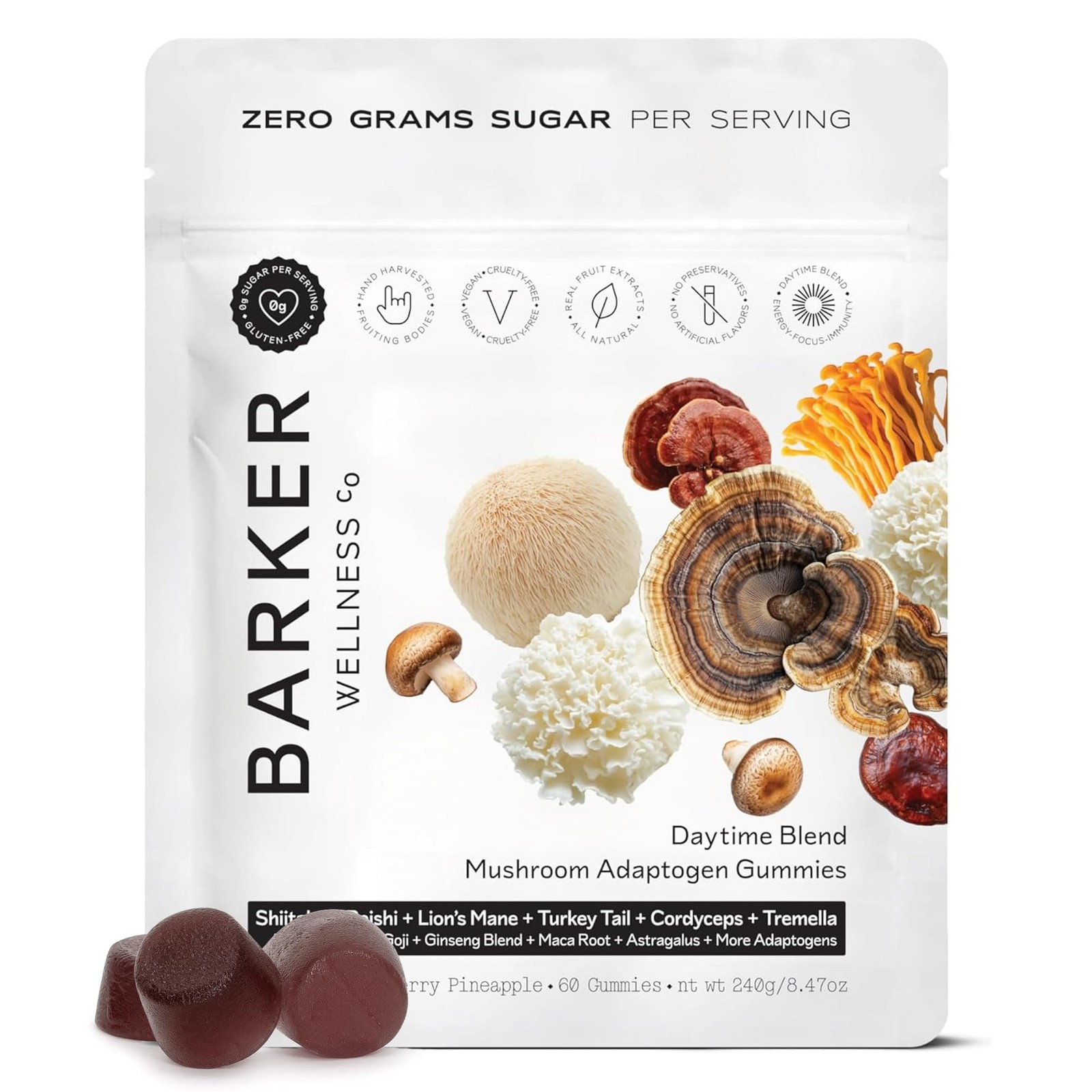 Barker Wellness Daytime Sugar-Free Adaptogen 60 Count (Pack of 1), No Color