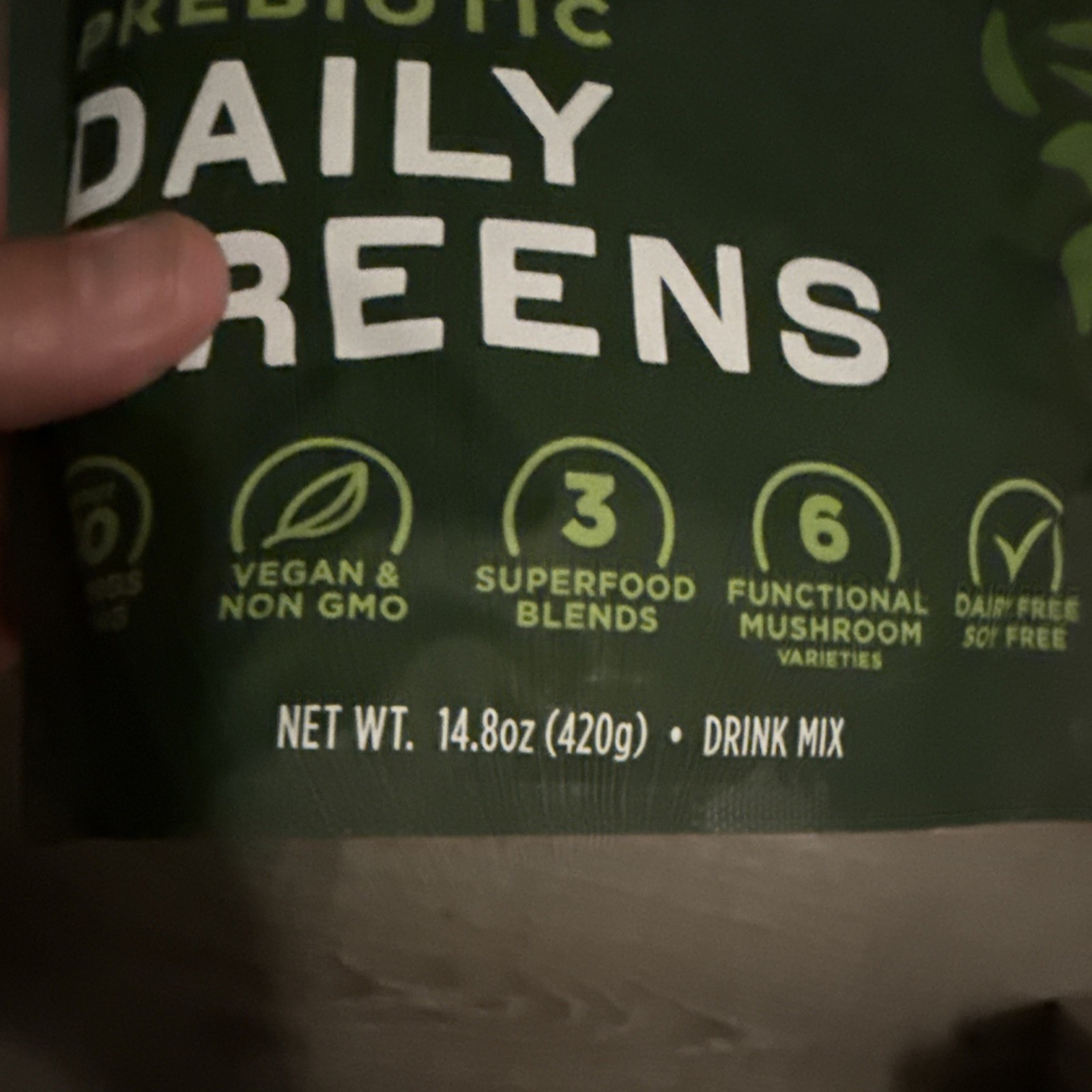 Laird Superfood Prebiotic Daily Greens Vegan Non-GMO Drink Mix July26