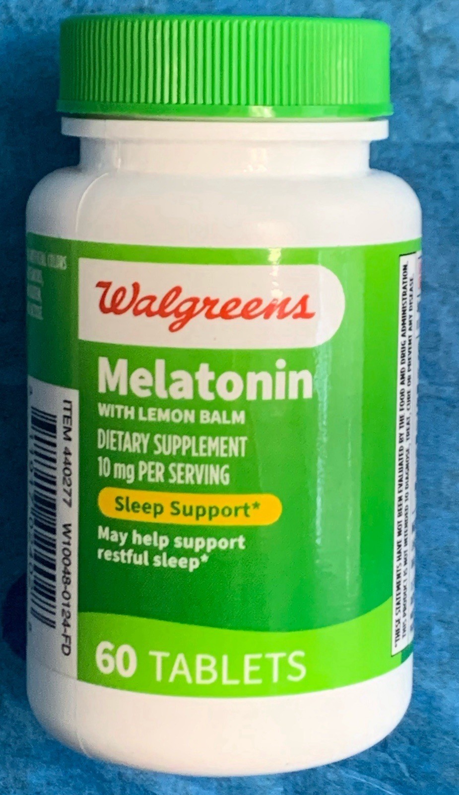 Walgreens Melatonin tablet With Lemon Balm 10 mg 60 tablets Exp. 01/28 New
