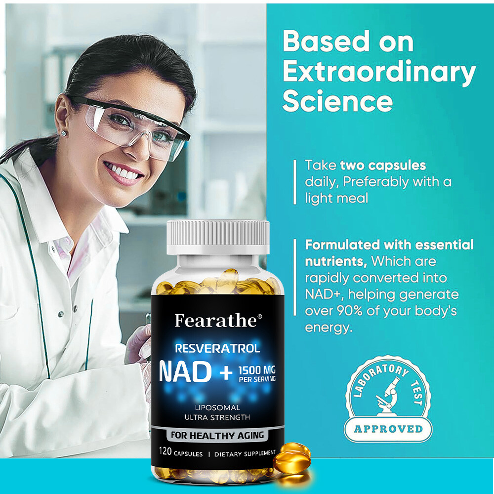 NAD+ Resveratrol Capsules, Boosts Energy Levels And Brain Function