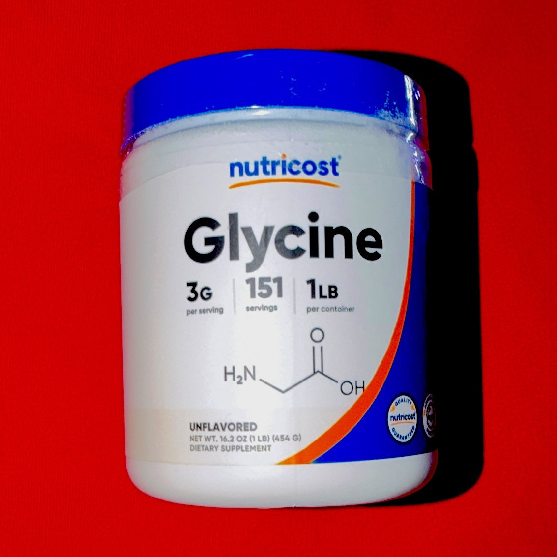 Nutricost Glycine Powder Unflavored 1 lb 16.2 oz 151 Servings Gluten-Free