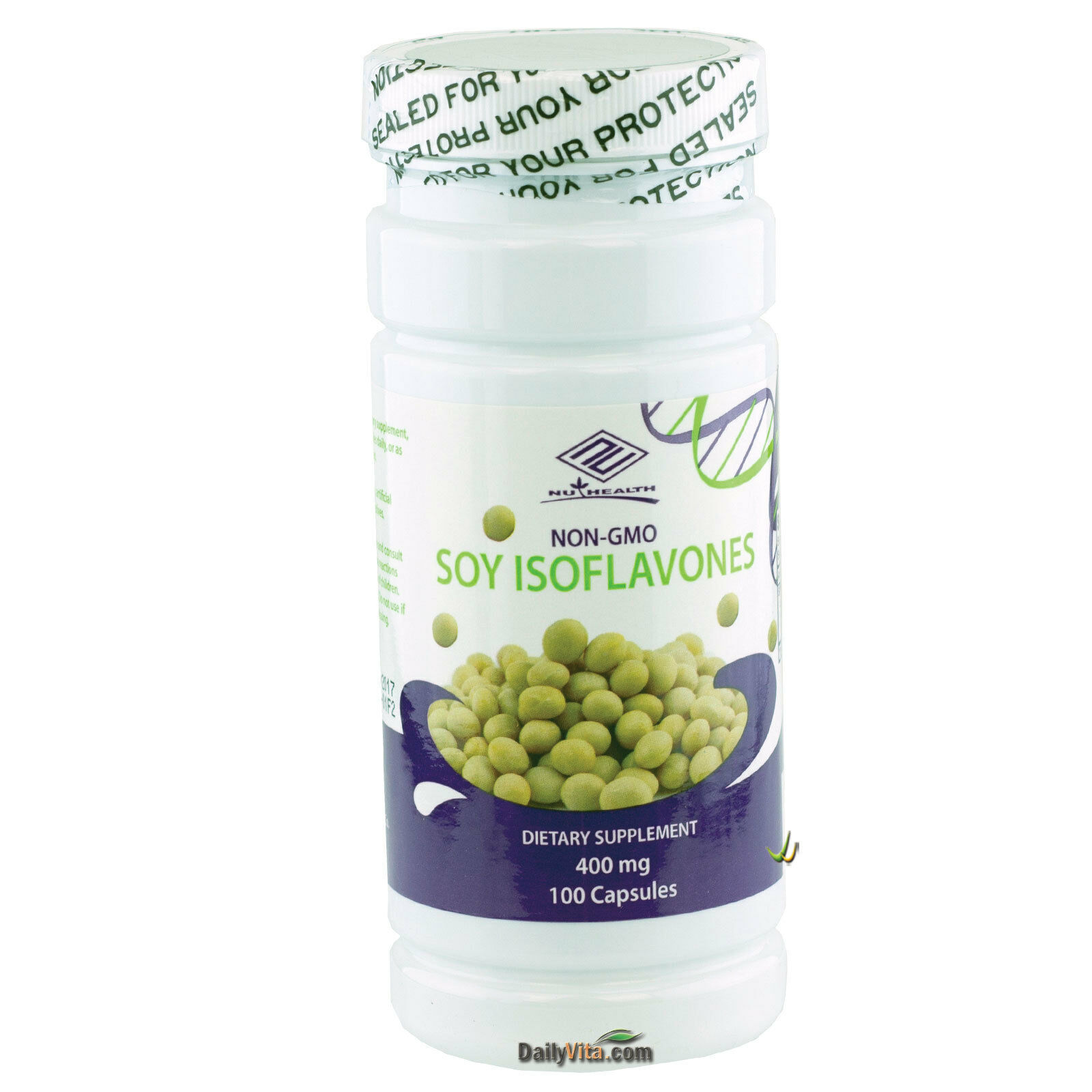 4 x NON-GMO Pure Soy Isoflavones Extract 400 mg 100 Capsules 6 Months Supply