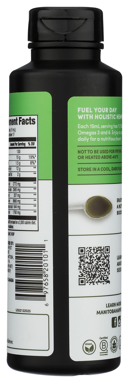 Organic Hemp Seed Oil Manitoba Harvest 8.45 Fl Oz Gluten Free 8.4 1 Pack