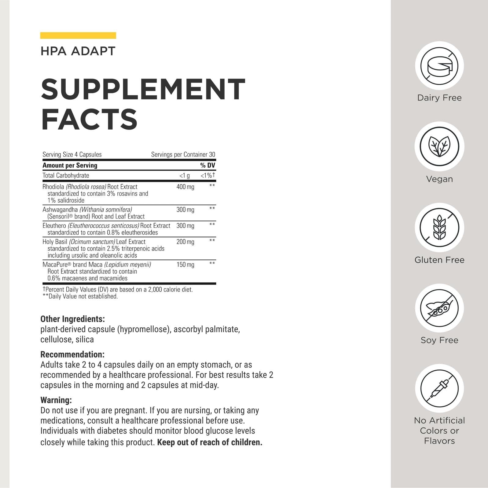 HPA Adapt – Adaptogenic Supplement for Stress Support* – Includes Ashwagandha…