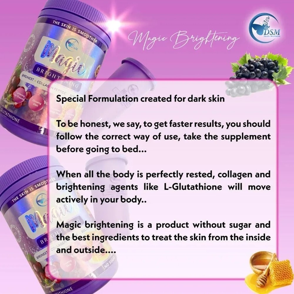 Phyto Gluta Magic Brightening Collagen Bird Nest Honey Glutathione 650g Tighten