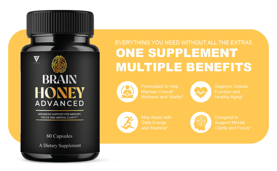 (2 Pack) Brain Honey Advanced Nootropic Supplement, Brain Honey (120 Capsules)