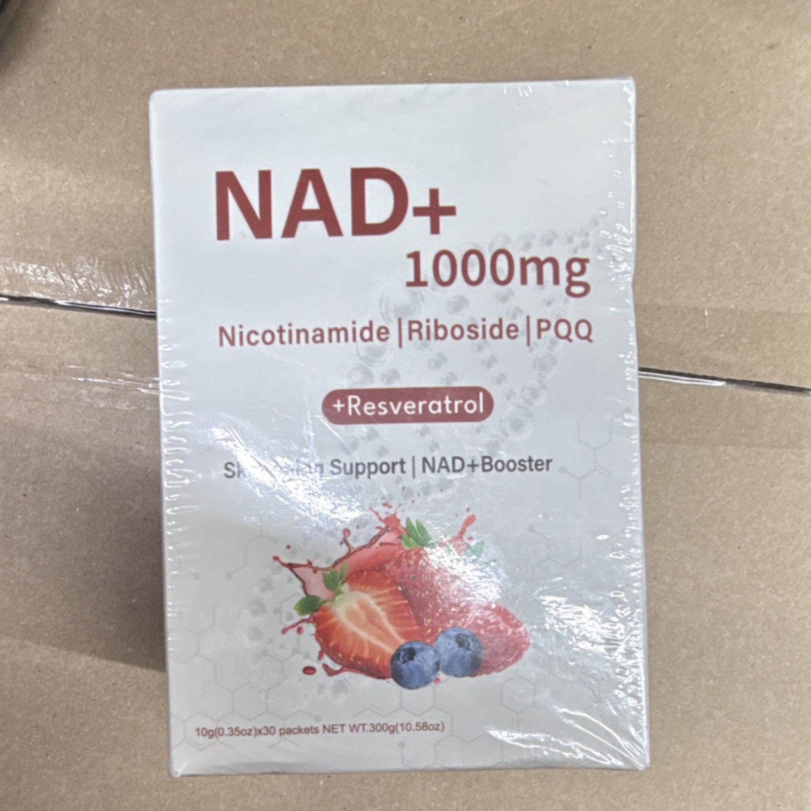 NAD+ Booster 1000mg Nicotinamide Riboside PQQ Resveratrol Quercetin 30 Packets