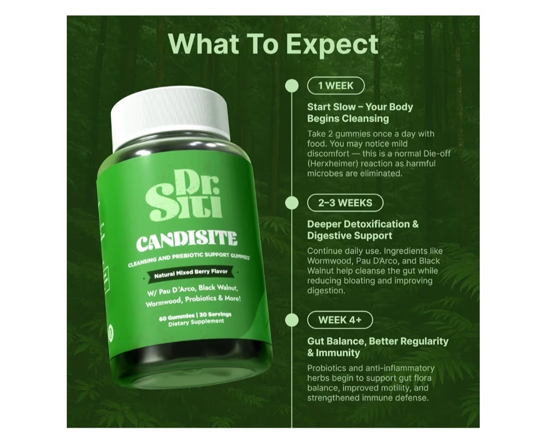 Dr. Siti Candisite Candida Cleanse 60 Gummies Digestive Support Mixed Berry
