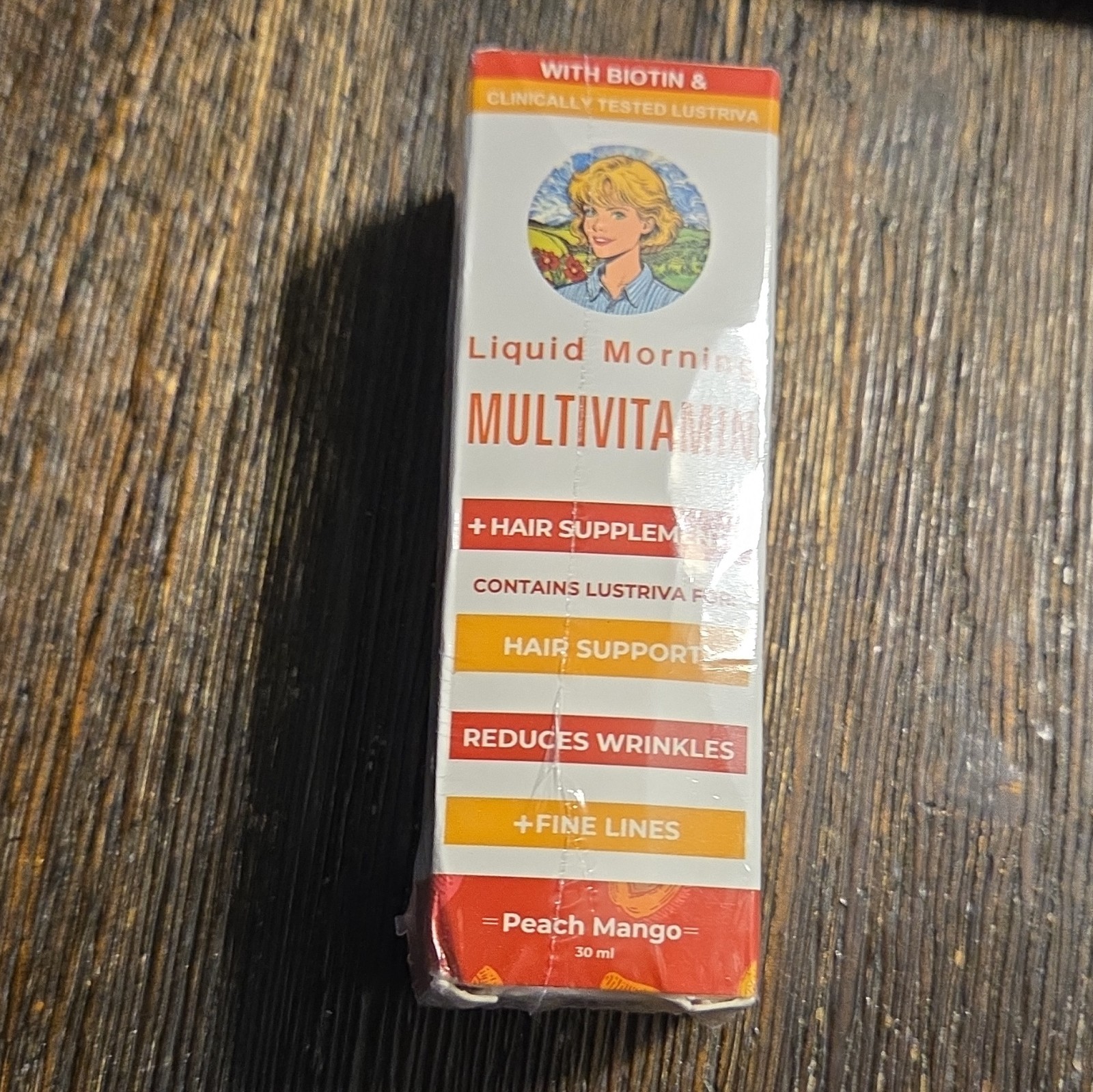 Lustriva Liquid Morning Multivitamin Hair Support Drops Peach Mango 30mL