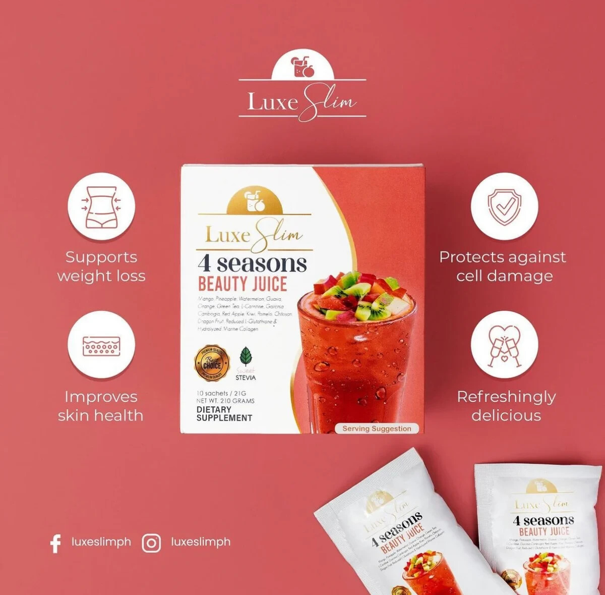 Luxe Slim 4 SEASONS Beauty Juice, 21g x 10 Sachets