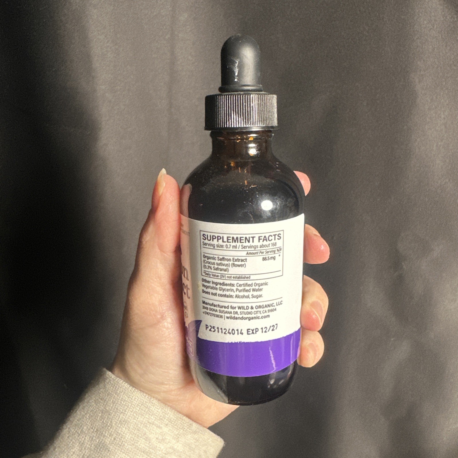 TOP OPEN – NOT USED Wild & Organic Saffron Extract Liquid Drops 4 fl oz