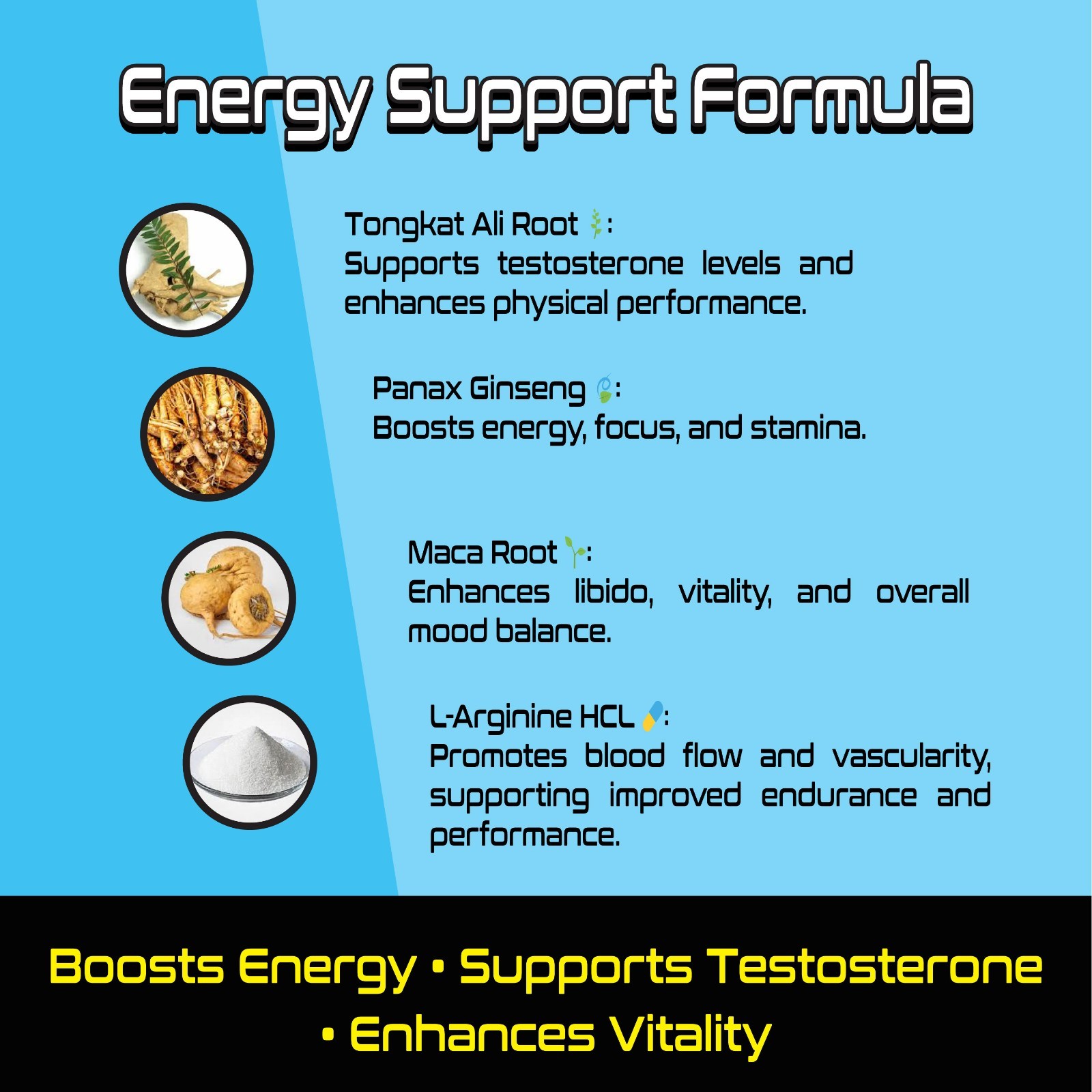 Testosterone Booster for Men Energy, Libido Enhancement Performance Pills (60)