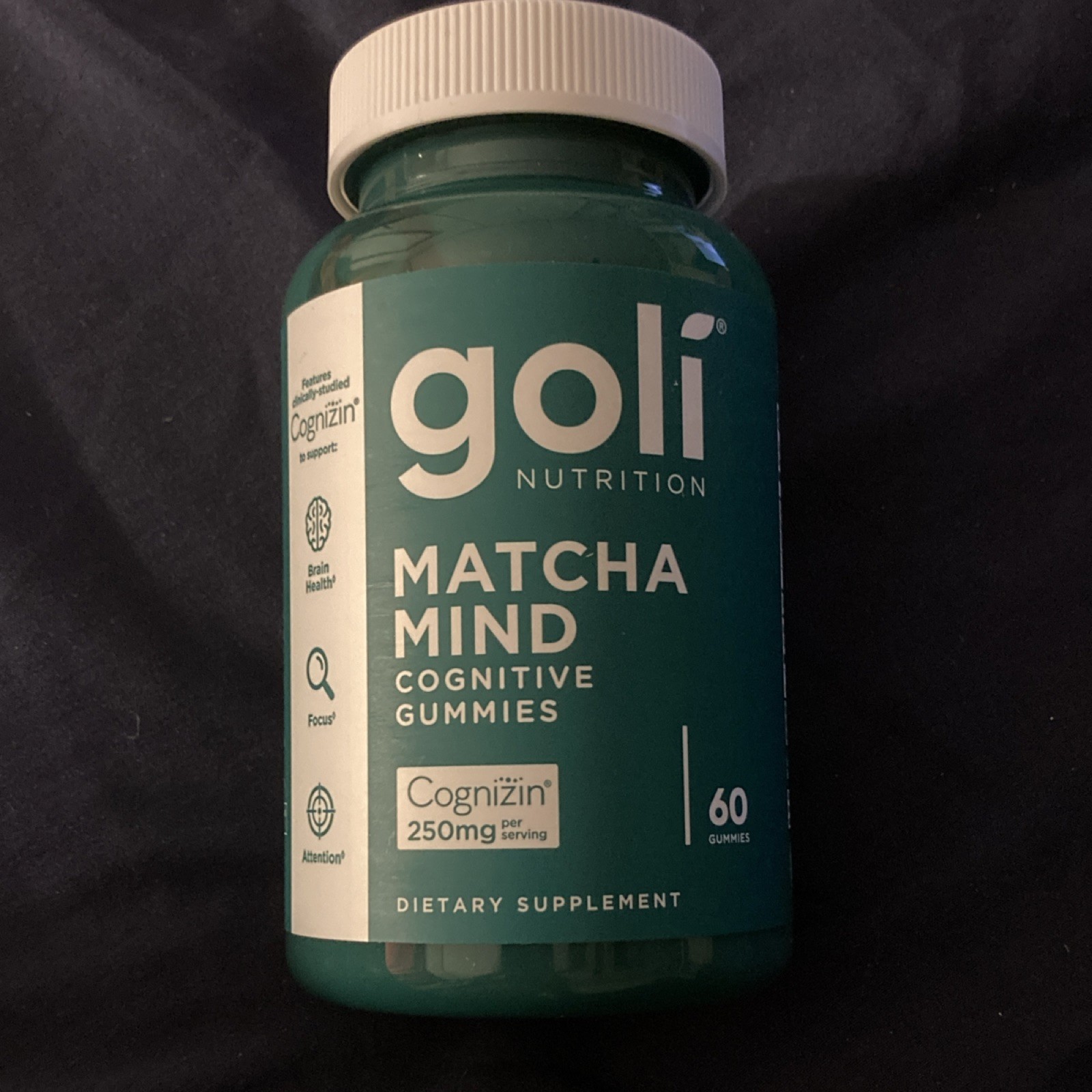 Goli Matcha Mind Cognitive Gummies w/ Matcha & Cognizin, Mental Focus, 60