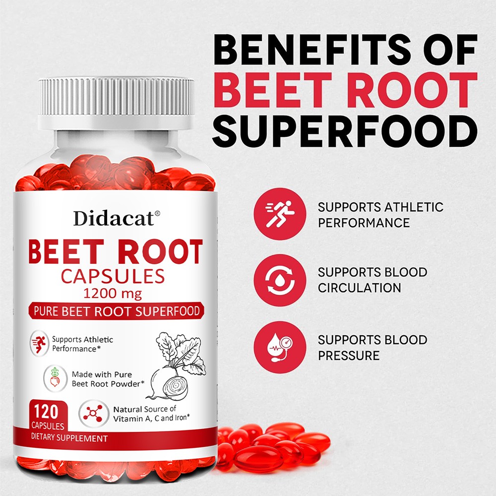 Beet Root 120 Caps,Boost Stamina,Healthy Blood Flow,Digestion & Immune Wellness