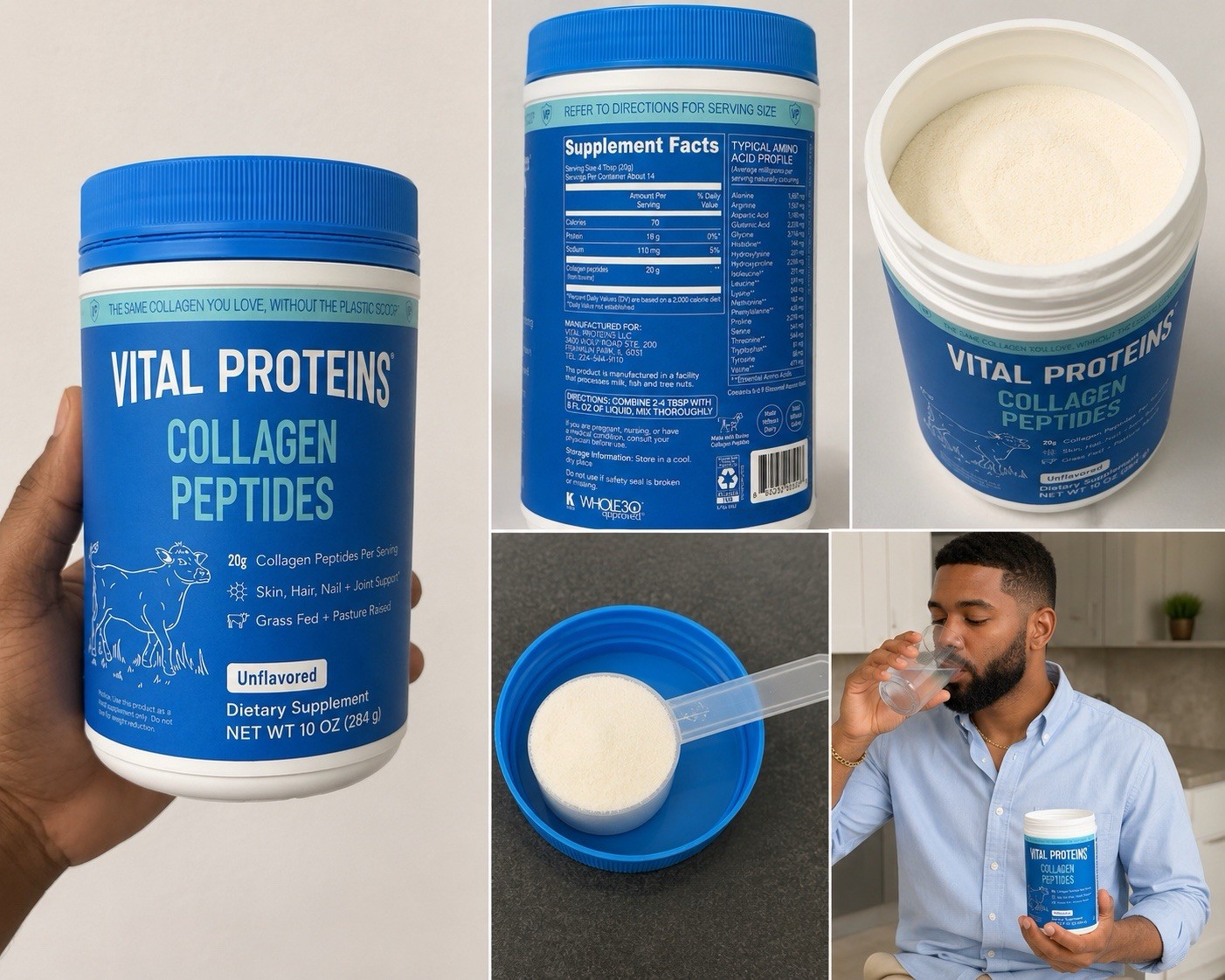 Vital Proteins Collagen Peptides Powder Unflavored Grass Fed 10 oz