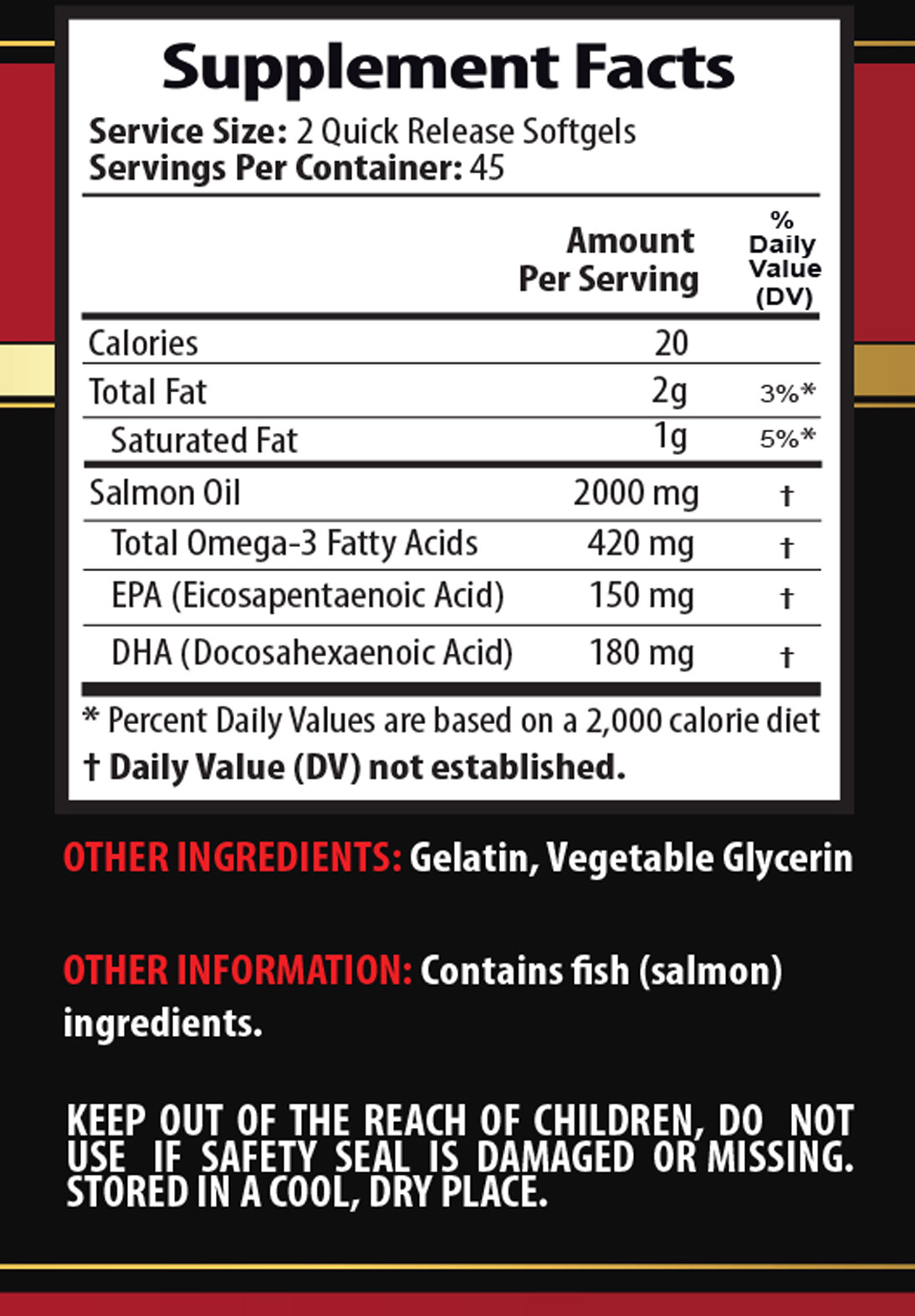 omega-3 fatty acids – ALASKAN SALMON OIL 2000MG – brain boosting pills 1B