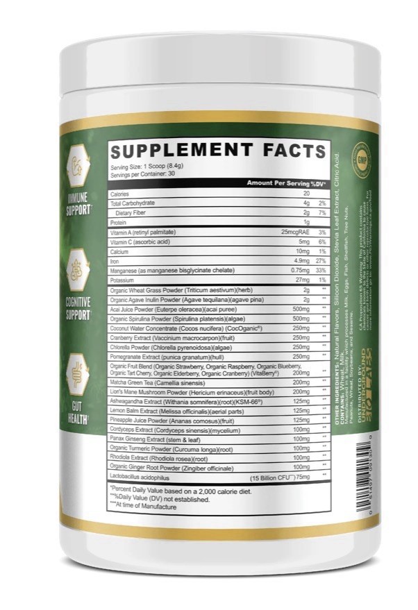 Panda Supplements Superfood Greens Reds Golds Powder New – Green Pineapple