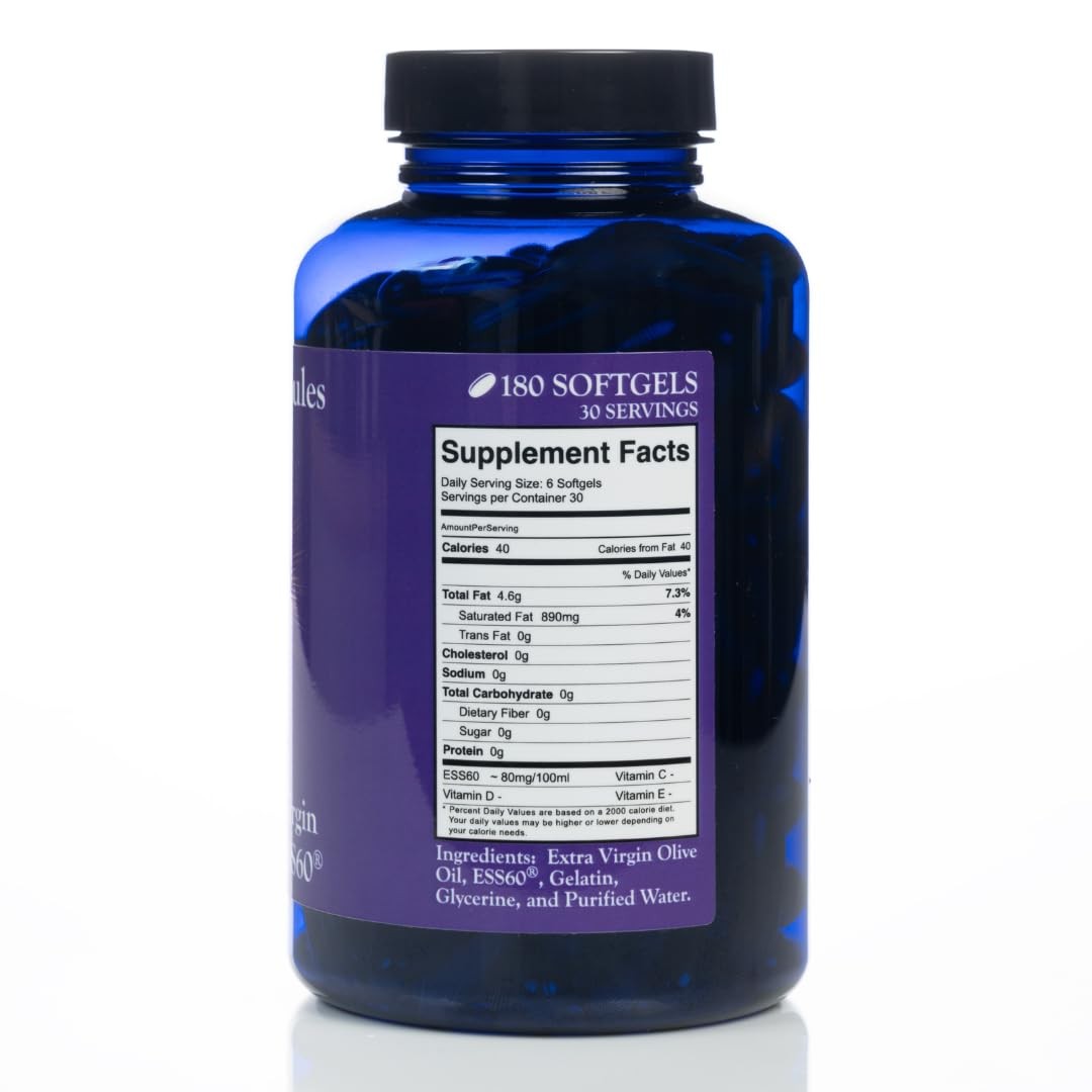 C60 Evo Pure ESS60 Extra Virgin Olive Oil Softgel 180 Count (Pack of 1)