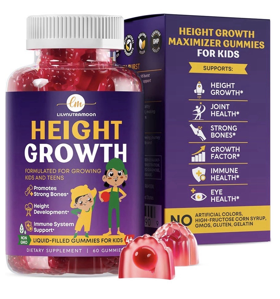 LM LILYNUTRAMOON Height Growth Gummies for Kids & Teens Strong Bones 60 Gummies