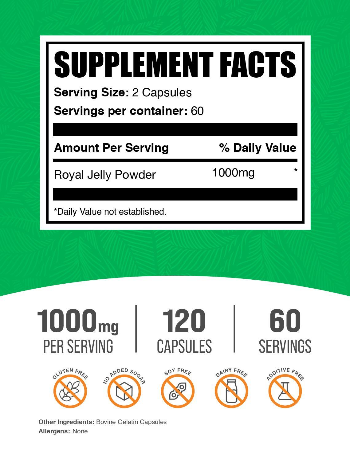 BulkSupplements Royal Jelly Capsules – 1000mg per Serving