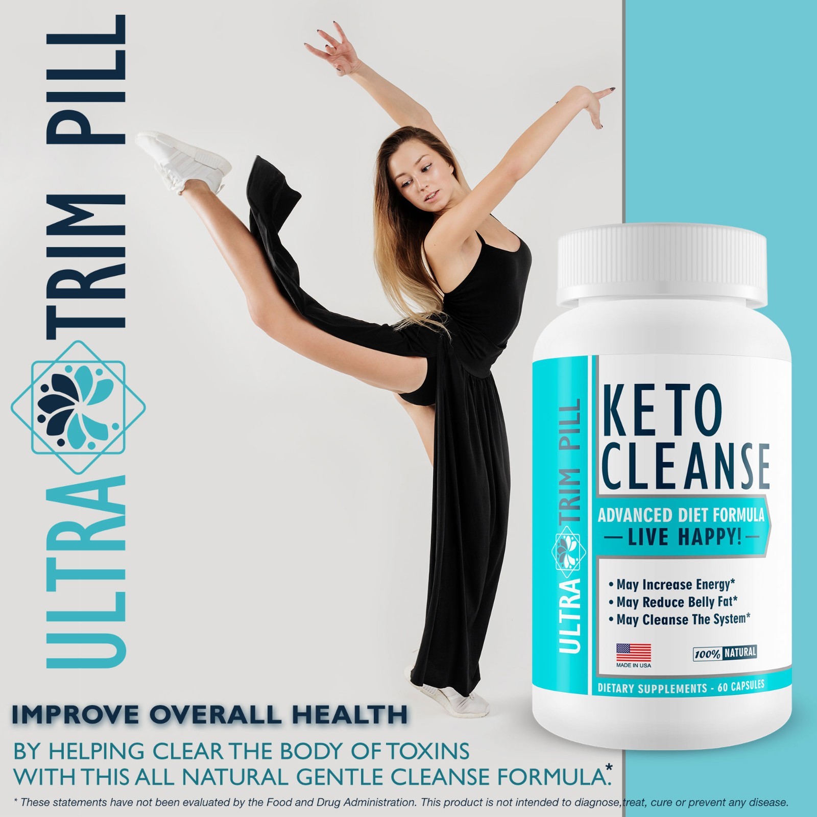 Keto Cleanse – Ultra Trim Pill Advanced Diet Formula – Help Cleanse The System