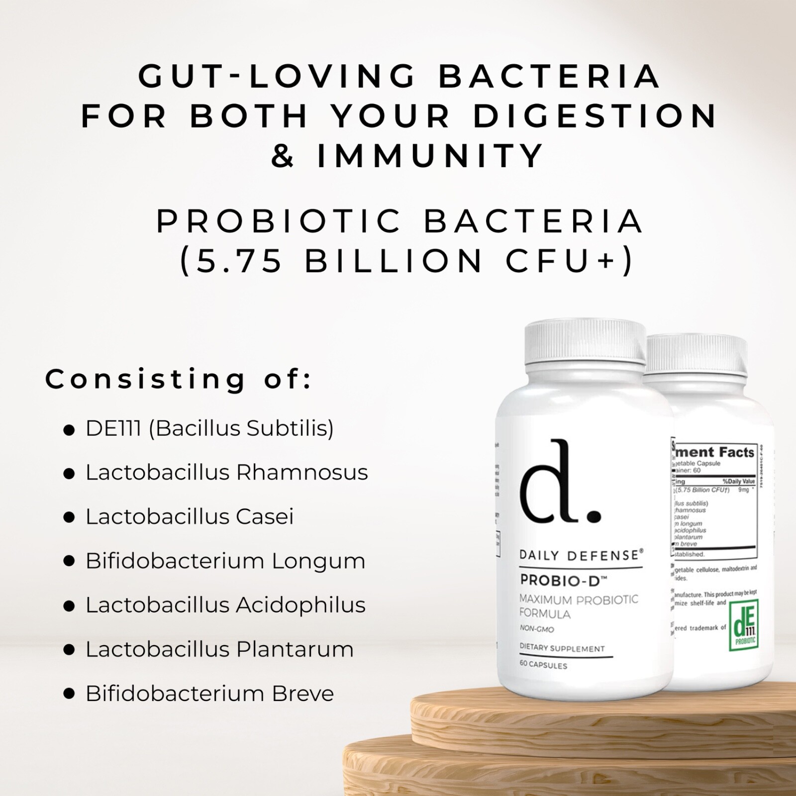 Daily Defense PROBIO-D Probiotics Healthy Digestion Support Immune Support