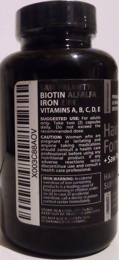 Raw Science Hair Growth Formula -700 mg – 60 caps – Non GMO – Exp 5/27 FREE S/H