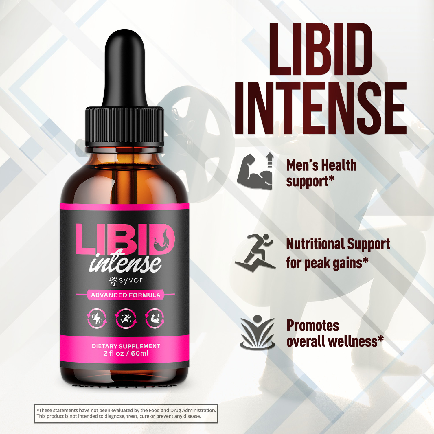 (5 Pack) Libid Intense Male Support Drop Advanced LibidIntense Vitamin 150 Servs