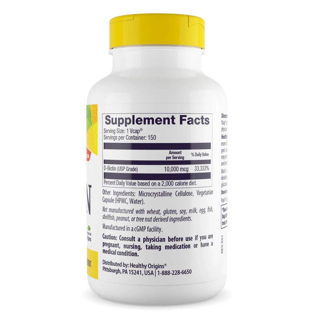 Healthy Origins Biotin 10,000 mcg | 150 Veggie Caps