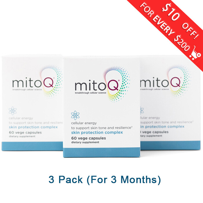 3 Packs MitoQ Skin Complex Whitening 180 Caps Free Shipping