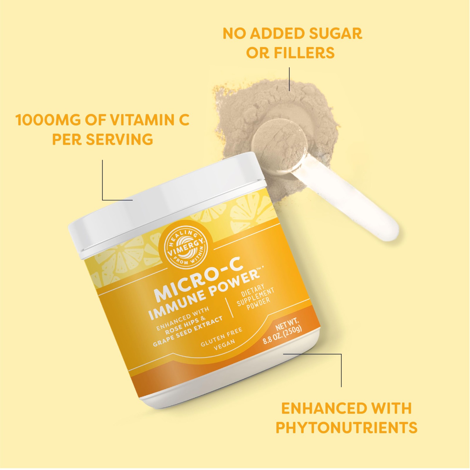 Vimergy Micro-C Immune Power TM *- 250g– 8.82 Ounce (Pack of 1), Unflavored