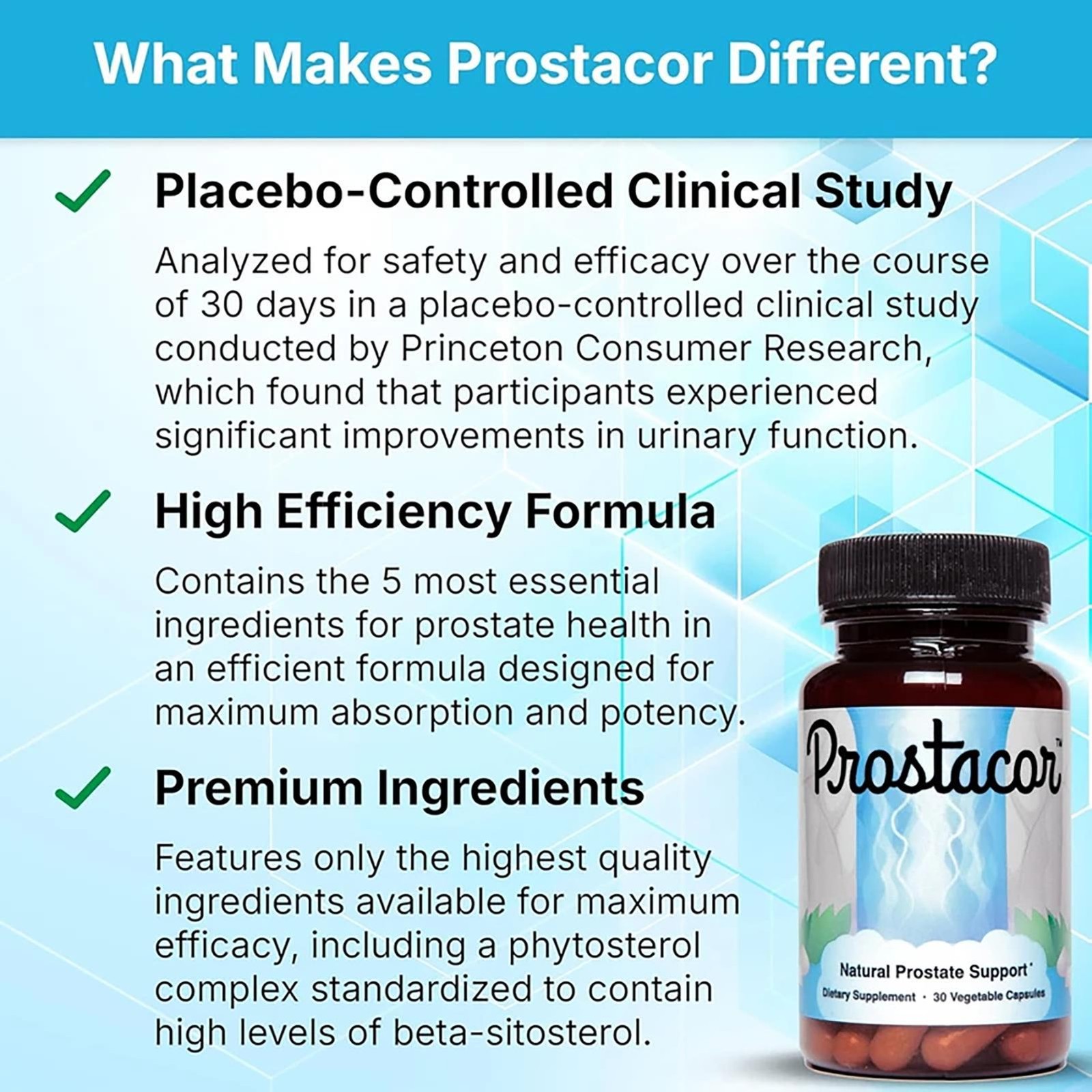 Prostacor – organic Prostate Support Supplement – Non-GMO, Vegan, Gluten-Free