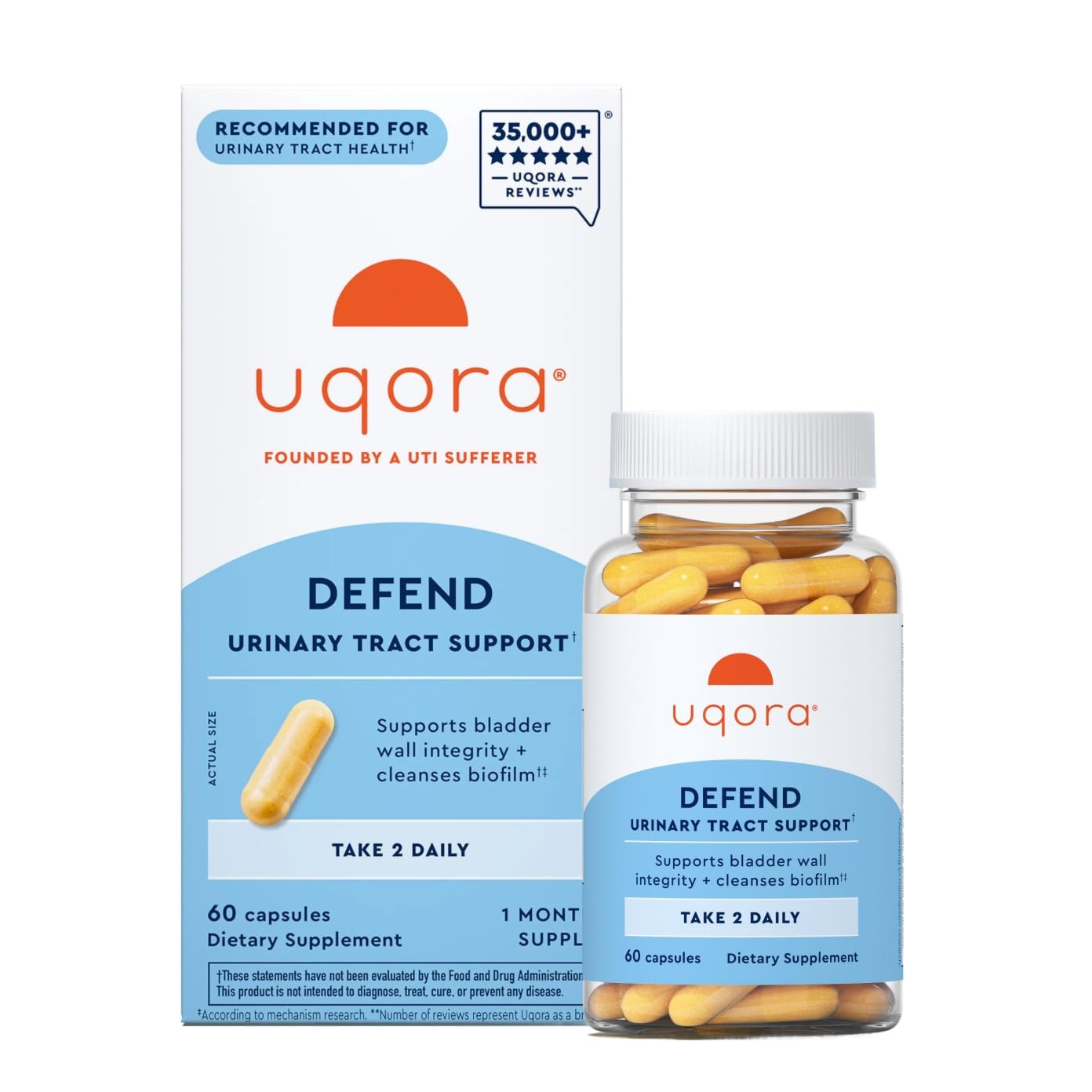 Uqora Defend – Urinary Tract Health Supplement – Support 60 Count (Pack of 1)
