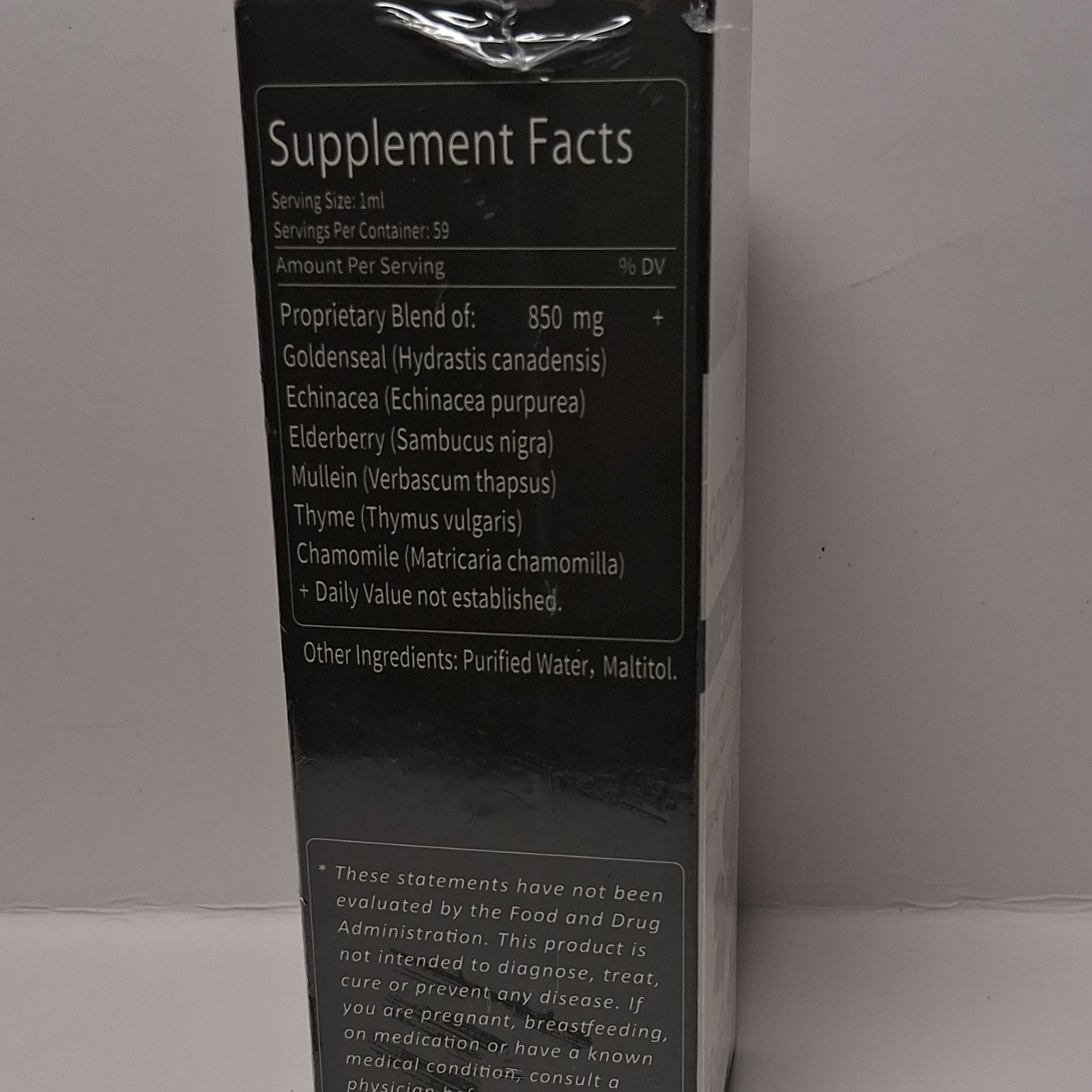 Goldenseal Echinacea Elderberry Mullein Thyme Liquid 850mg Immune Support 1ml