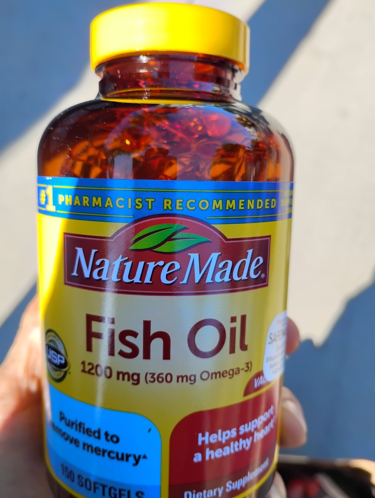 Nature Made Fish Oil 1200 mg, 360 mg OMEGA-3 300 Softgels (Exp 7/28)