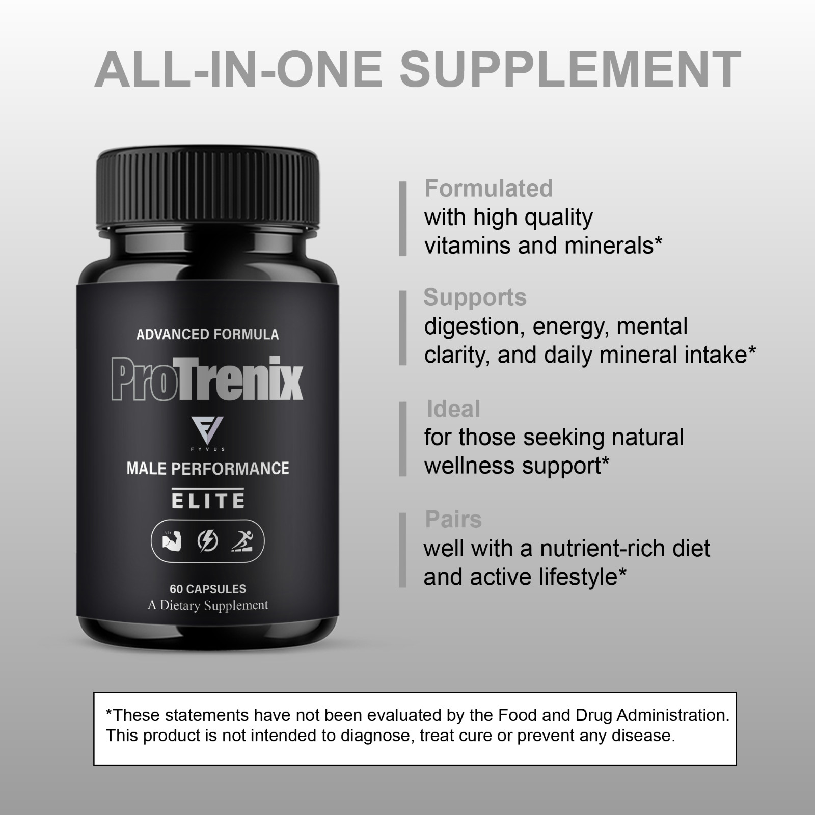 (3 Pack) ProTrenix Male Performance Pill, Pro Trenix Support (180 Capsules)