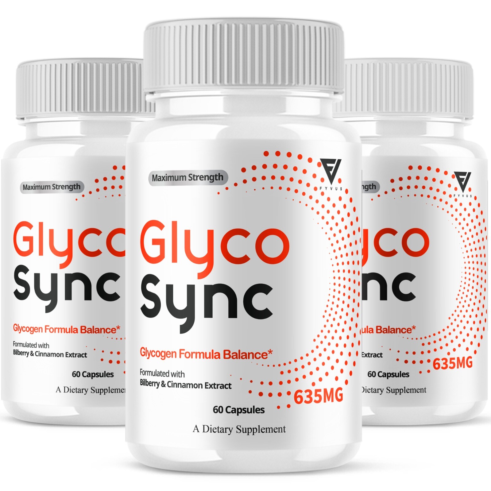 (3 Pack) Glyco Sync Glycogen Pills, GlycoSync Maximum Strength (180 Capsules)