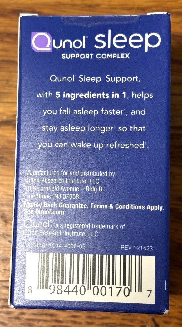 Lot 2-Qunol Sleep Support Dietary Supplement 14 CAPSULES Ea- Exp. 1/27