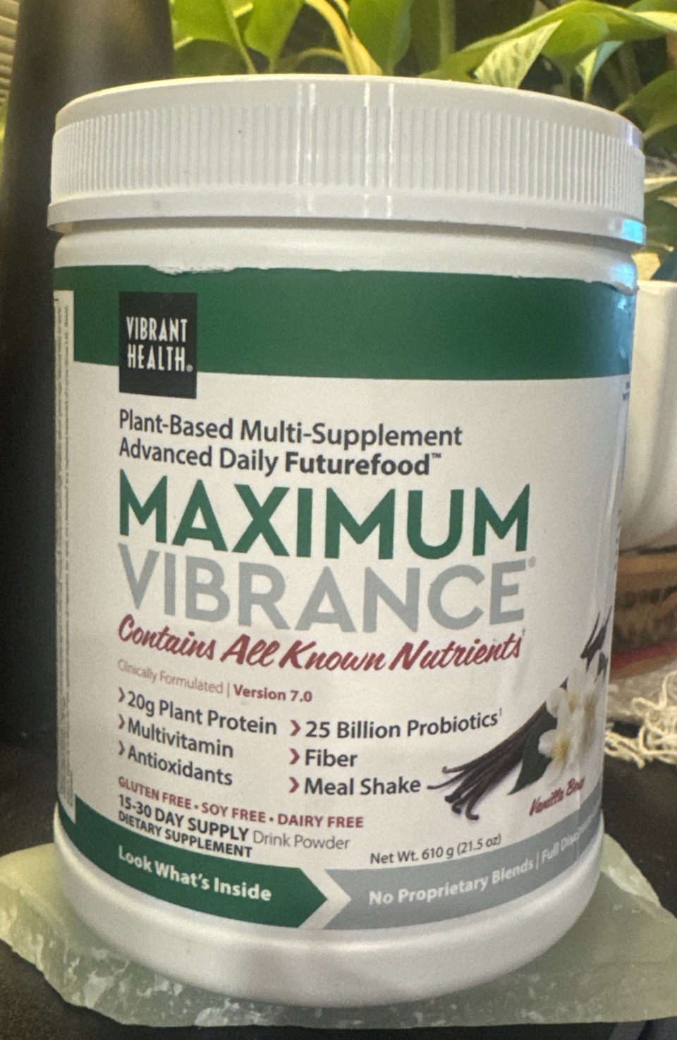 Vibrant Health Maximum Vibrance 21.5 oz Vanilla Plant Base Protein