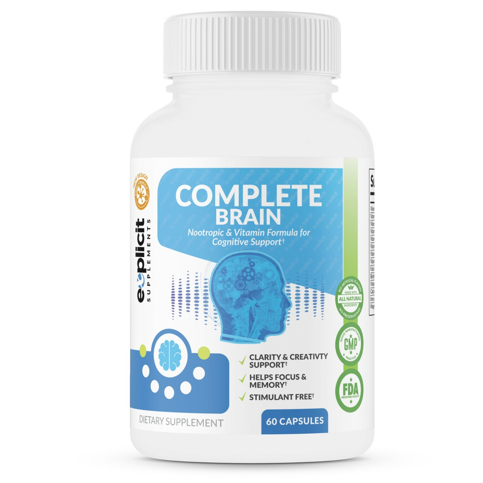 CompleteBrain – Powerful Nootropic and Brain Supplement – 30 Servings
